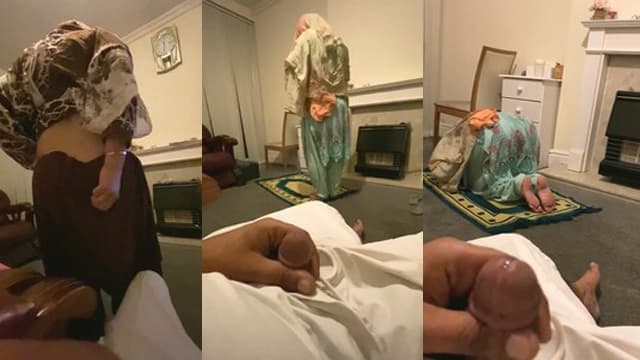 Muslim Hot Wife Doing Namaz Husband Jerking Fucking Hot boobs